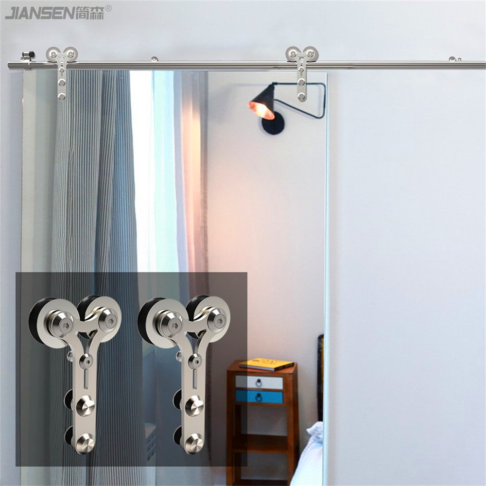 Wholesale stainless steel barn door hardware double-hm3004